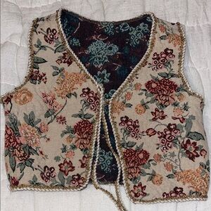 SHEIN Floral Embroidered Vest - Multicolor